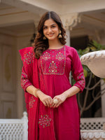 Thumbnail for Pramukh Fab Pink Color Viscose Mango Silk Kurta Set - Distacart