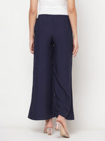 Thumbnail for Aniyah Rayon Flared Slip-On Navy Blue Palazzo