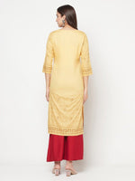 Thumbnail for Aniyah Rayon Digital Screen Printed Golden Beige Straight Kurta