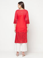 Thumbnail for Aniyah Cotton Block Print Red Color Straight Kurta