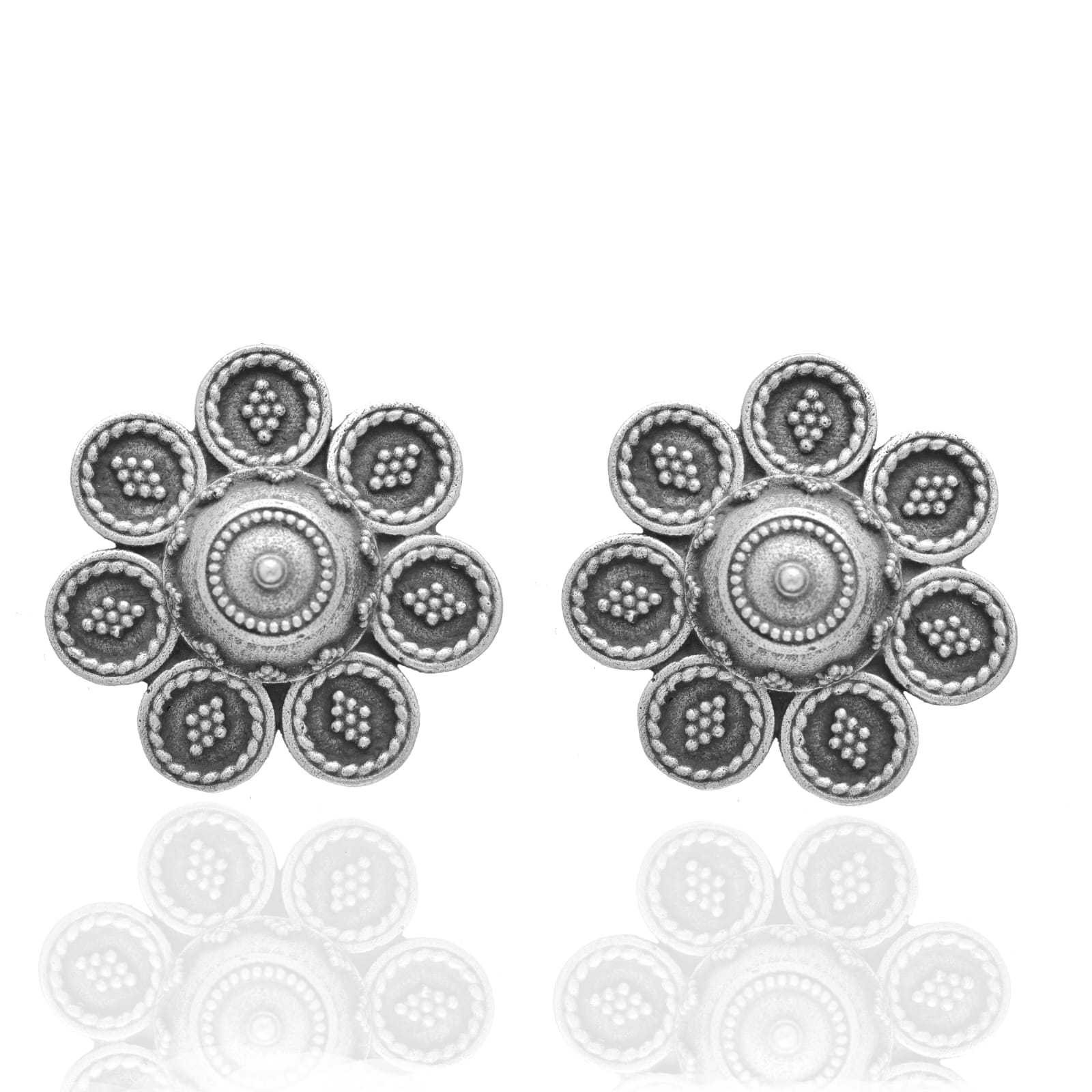 New Stylish Oxidized Gold-Polished Gold Studs Earrings for Womens by House of Ree - Distacart