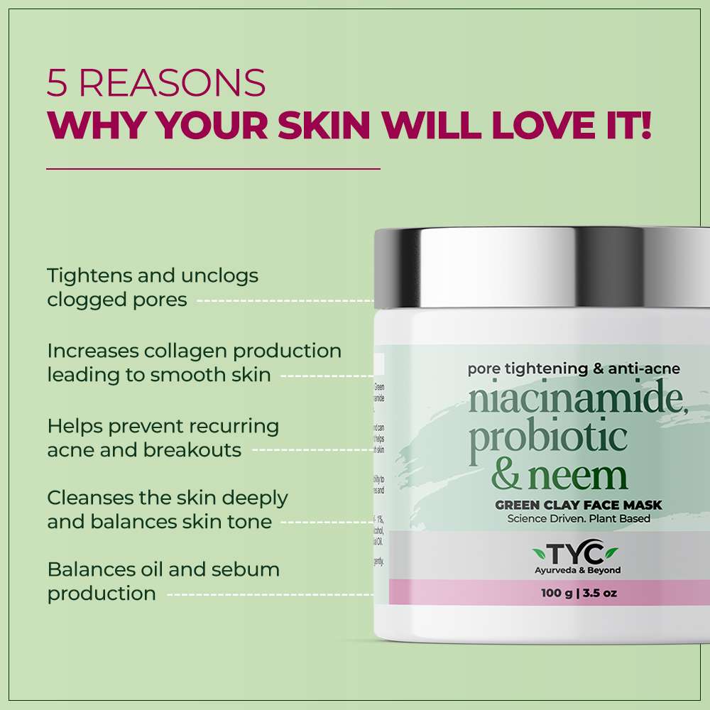 TYC Green Clay Face Mask For Men & Women - Dista