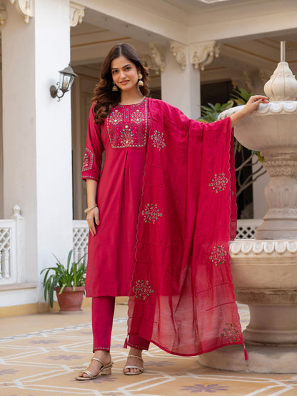 Pramukh Fab Pink Color Viscose Mango Silk Kurta Set - Distacart