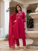 Thumbnail for Pramukh Fab Pink Color Viscose Mango Silk Kurta Set - Distacart