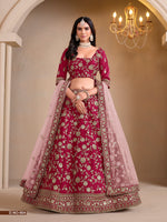 Thumbnail for Anaita Red Art Silk Designer Lehenga With Blouse - Distacart