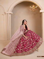 Thumbnail for Anaita Red Art Silk Designer Lehenga With Blouse - Distacart