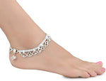 Thumbnail for AanyaCentric Silver Plated White Metal Payal Indian Traditional Ethnic Fashion Imitation Jewellery Foot Chain - Distacart