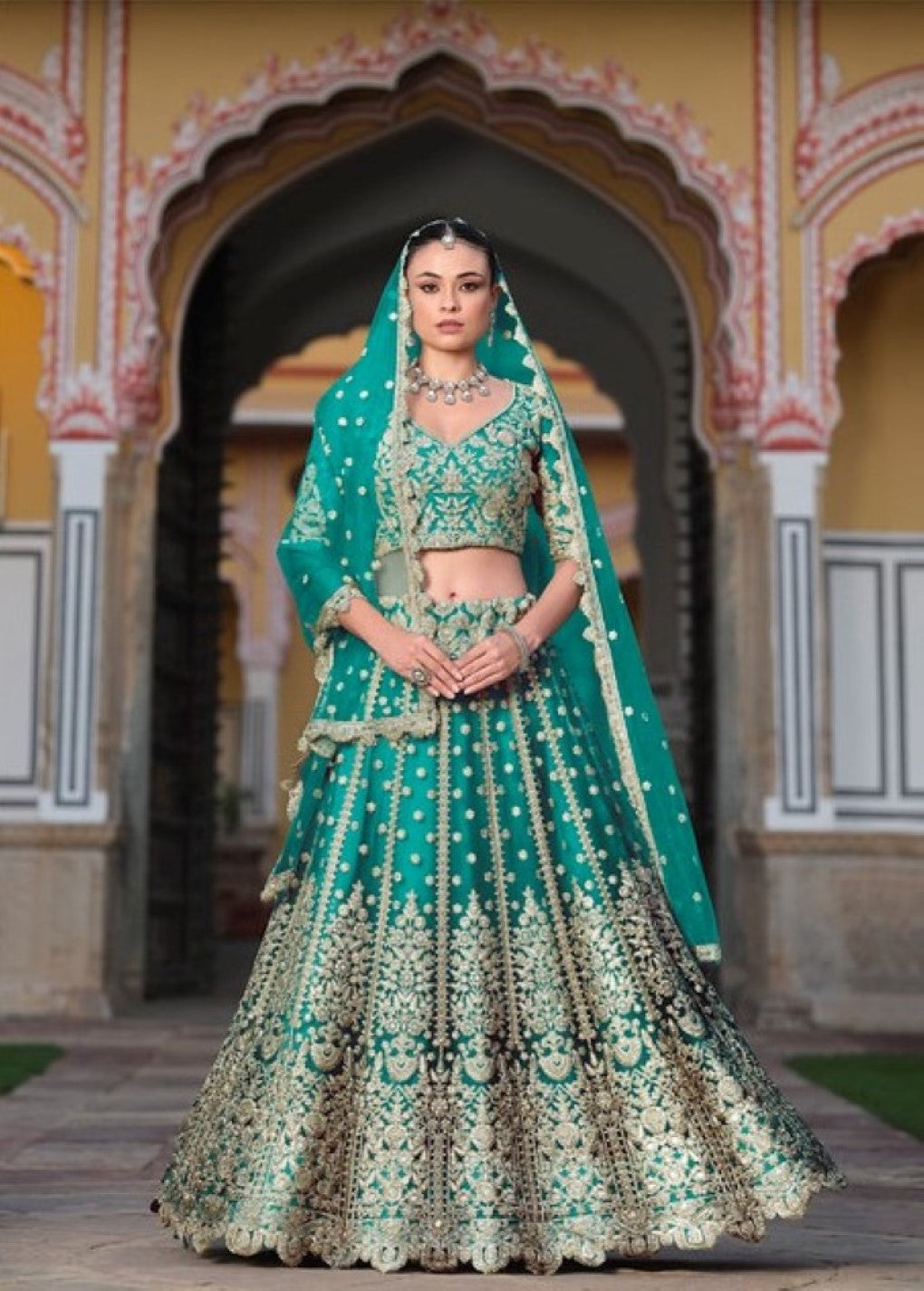 Anaita Turquoise Net Lehenga Choli With Stone Embroidery Work - Distacart