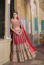Thumbnail for Anaita Red Net Lehenga Choli With Stone Embroidery Work - Distacart