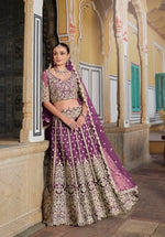 Thumbnail for Anaita Purple Net Lehenga Choli With Stone Embroidery Work - Distacart