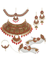 Thumbnail for Tehzeeb Creations Traditional Stone Bridal Set 7 Pcs. For Girls & Women - Distacart