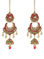 Thumbnail for Tehzeeb Creations Traditional Stone Bridal Set 7 Pcs. For Girls & Women - Distacart