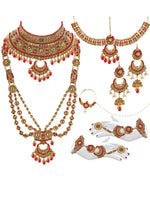 Thumbnail for Tehzeeb Creations Traditional Stone Bridal Set 9 Pcs. For Girls & Women - Distacart