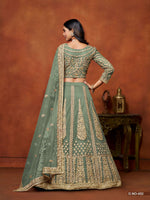 Thumbnail for Anaita Light_Green Embroidered Net Designer Lehenga With Blouse - Distacart