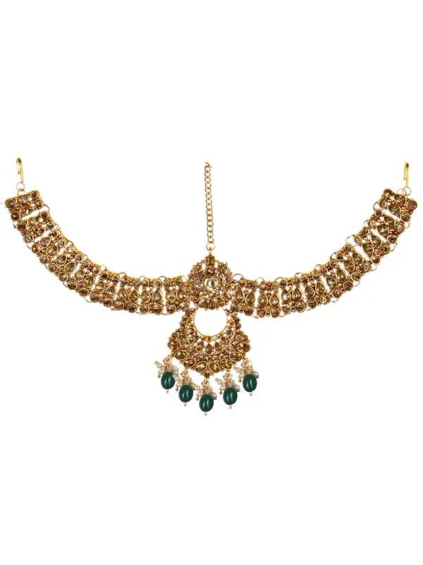 Tehzeeb Creations Traditional Stone Bridal Set 9 Pcs. For Girls & Women - Distacart