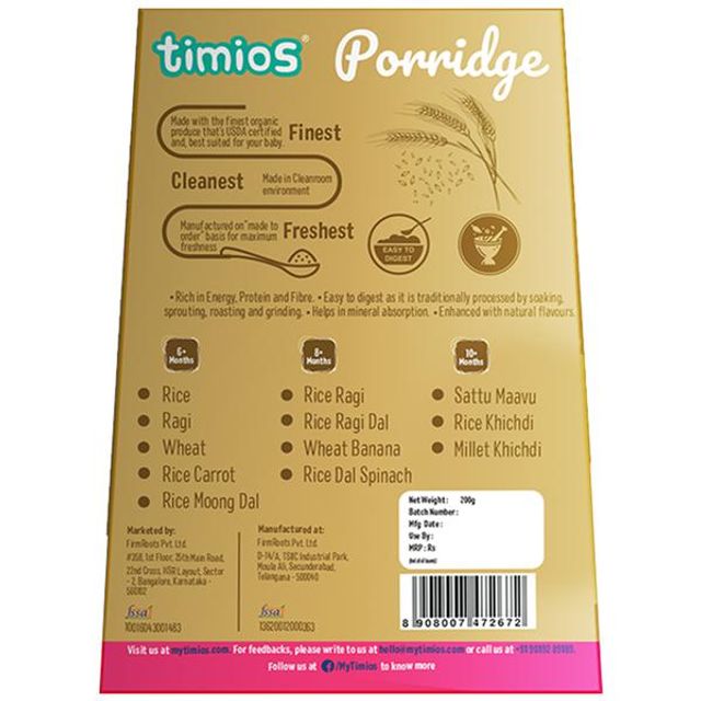 Timios Organic Wheat Porridge - Distacart