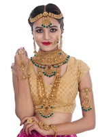 Thumbnail for Tehzeeb Creations Traditional Stone Bridal Set 9 Pcs. For Girls & Women - Distacart