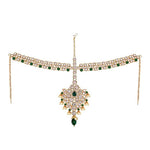 Thumbnail for Tehzeeb Creations Wedding Designer Gold-Polished Dulhan Choker Bridal Set with sheeshpatti for Girls & Women - Distacart