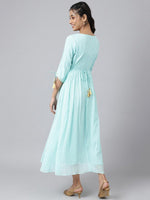 Thumbnail for AURELIA Women Blue Floral Maxi Dress - Distacart