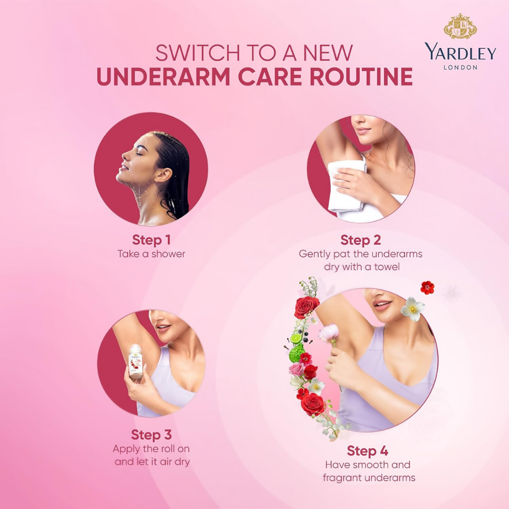 Yardley London Rose Underarm Deodorant Roll On - Dista