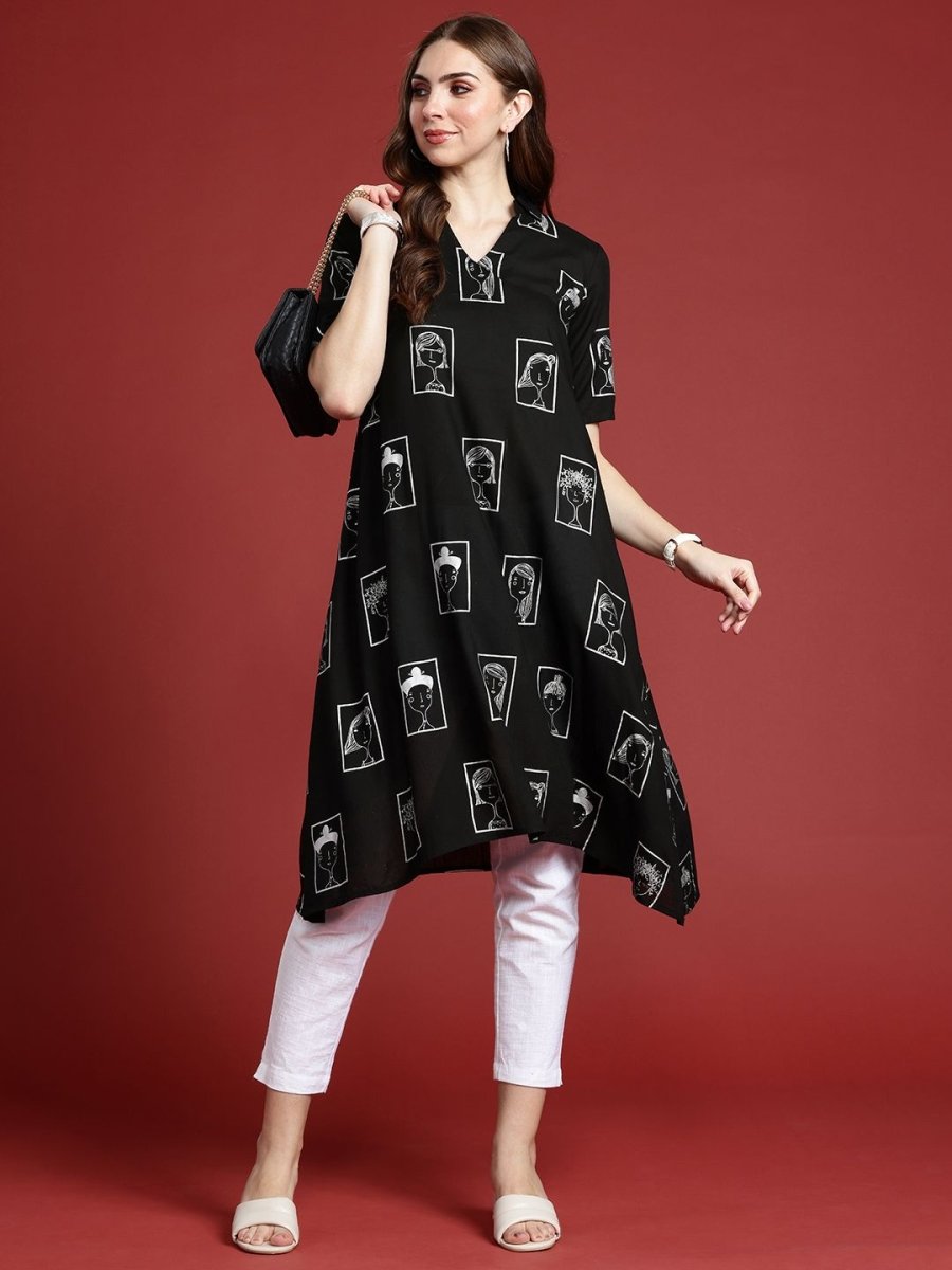 Anouk Women Tribal Print Shirt Collar Kurta - Distacart
