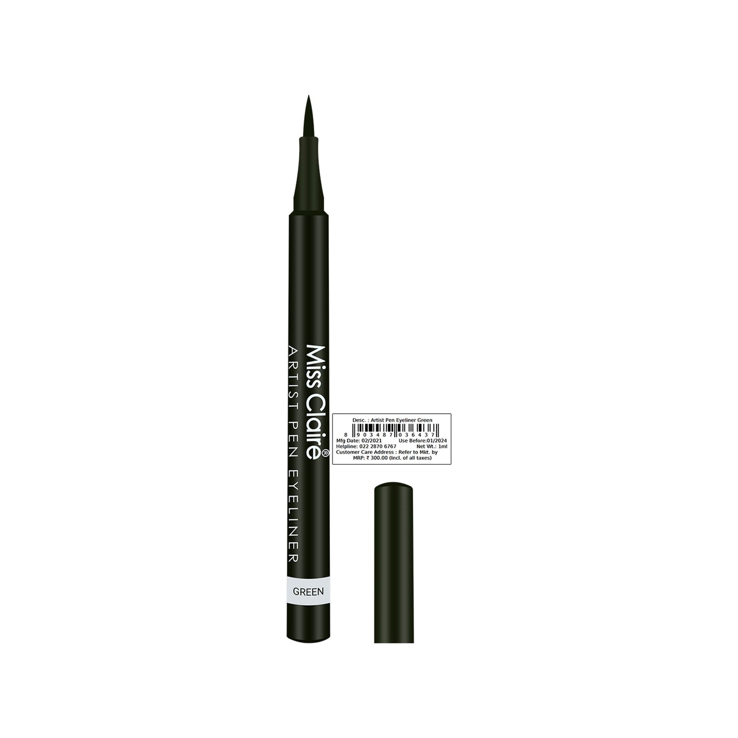 Miss Claire Artist Pen Eyeliner - Green - Distacart