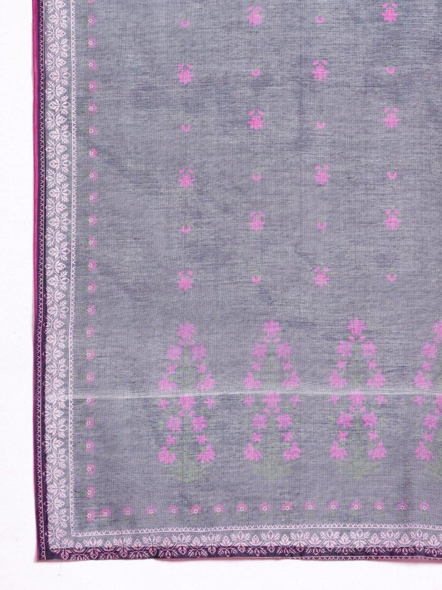 Anouk Floral Printed A-Line Kurta With Trousers & With Dupatta - Distacart