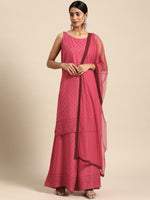 Thumbnail for All About You Women Pink Printed Kurta with Palazzos & Dupatta - Distacart