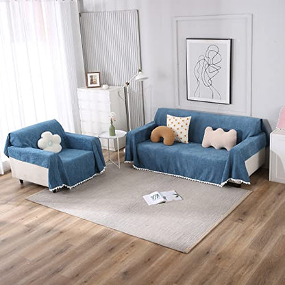 HOKIPO Chenille Sofa Cover Thick and Soft Throw 3 Seater - Dista