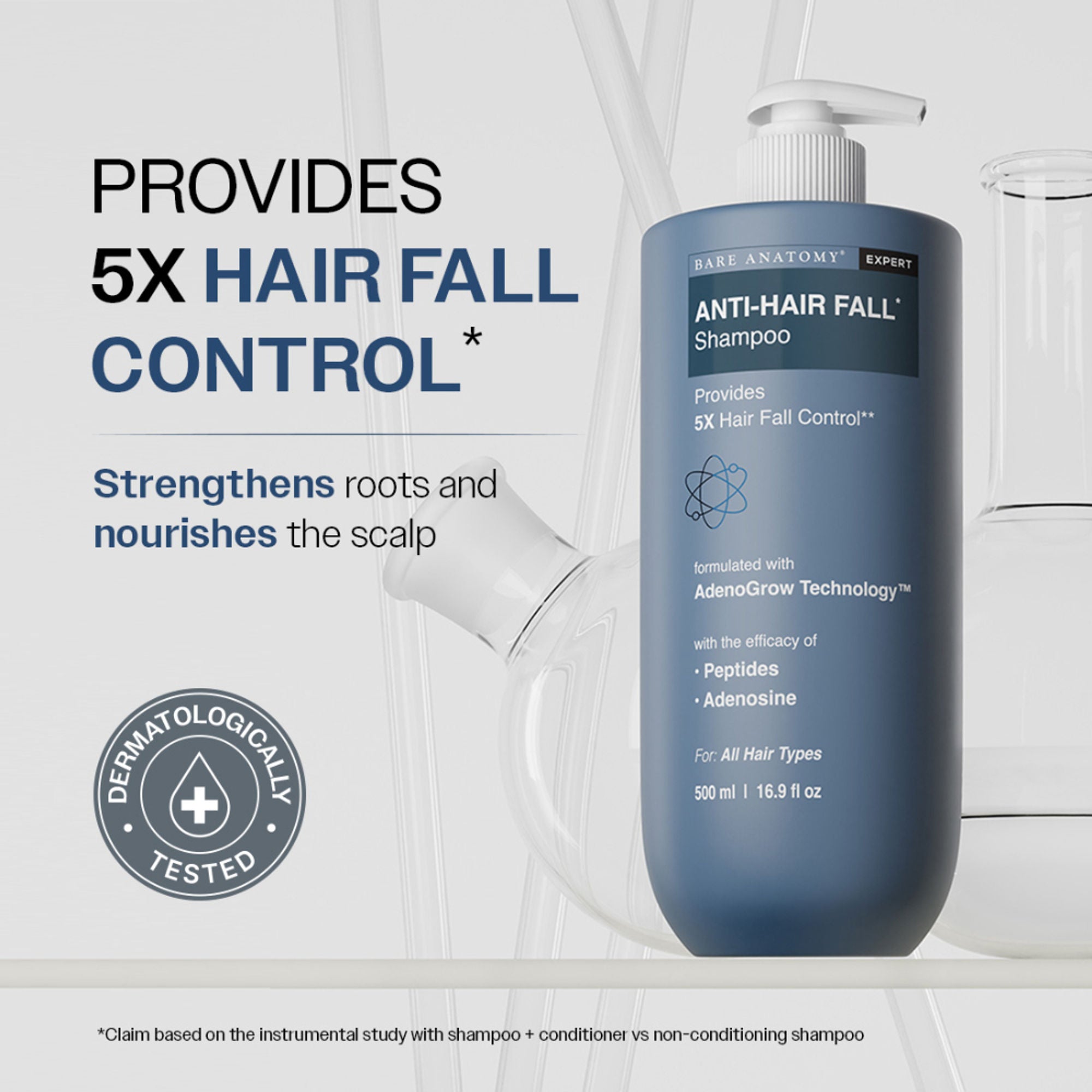 Bare Anatomy Anti-Hair Fall Shampoo 5X Hair Fall Control With Peptides - Dista