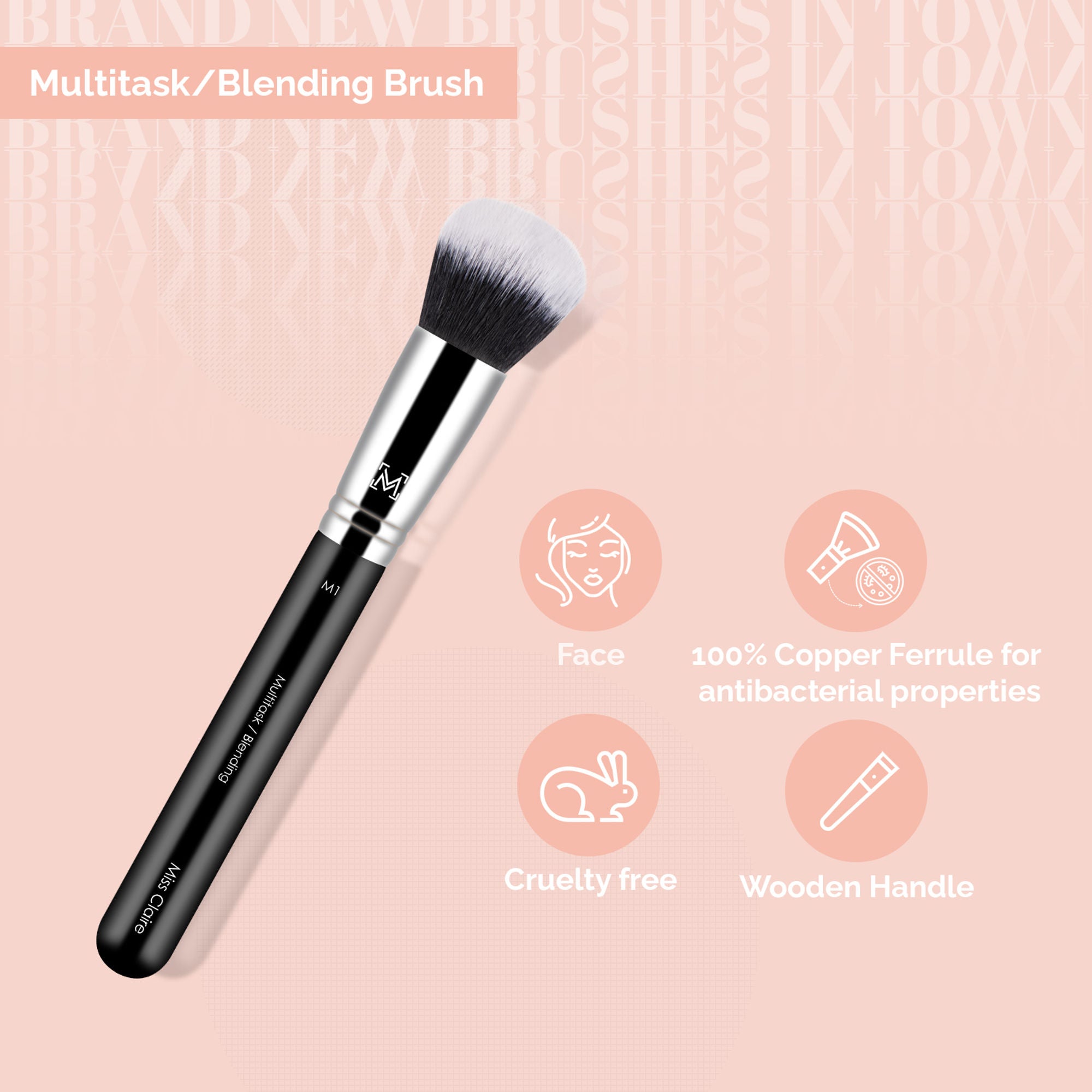 Miss Claire M1 - Multitask/Blending Brush - Chrome