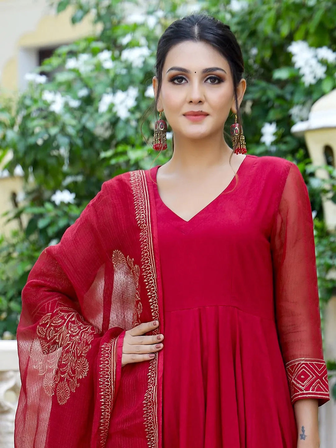 Buy Kalini Anarkali Kurta with Trousers & Dupatta Online at Best Price