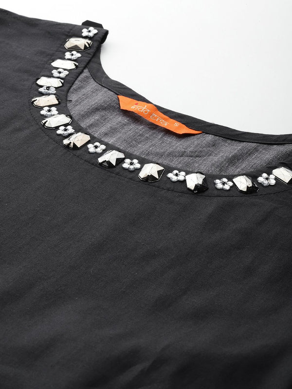 Indo Era Women Floral Printed Pure Cotton Kurta with Trousers & With Dupatta