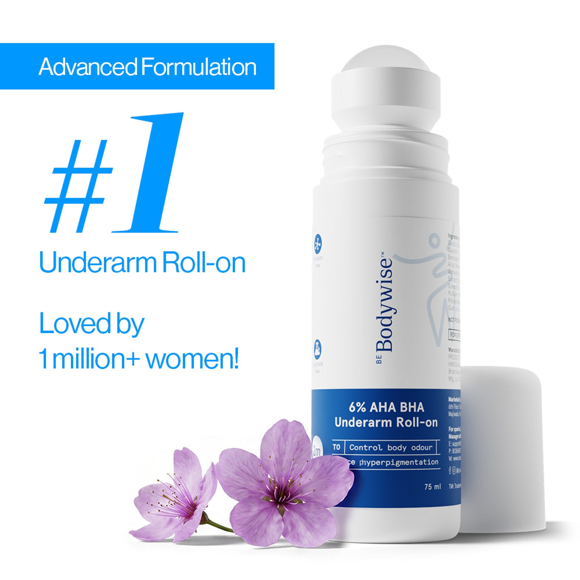Be Bodywise 6% AHA BHA Advanced Underarm Roll On - 75ml
