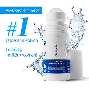 Be Bodywise 6% AHA BHA Underarm Roll On - Advanced Formulation For Pigmentation & Odour Control-Aqua