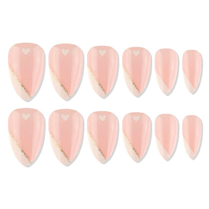 shills professional reusable press on nails almond spn687