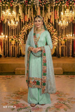 Thumbnail for Anaita Sky Blue Georgette Stitched Suit With Embroidery & Sequence Work - Distacart