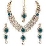 Thumbnail for Tehzeeb Creations Traditional Gold-Polished Kundan Necklace Set for Girls & Women - Distacart