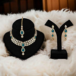 Thumbnail for Tehzeeb Creations Traditional Gold-Polished Kundan Necklace Set for Girls & Women - Distacart