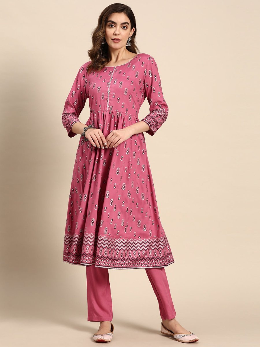 All About You Women Floral Printed Regular Kurta with Trouser - Distacart