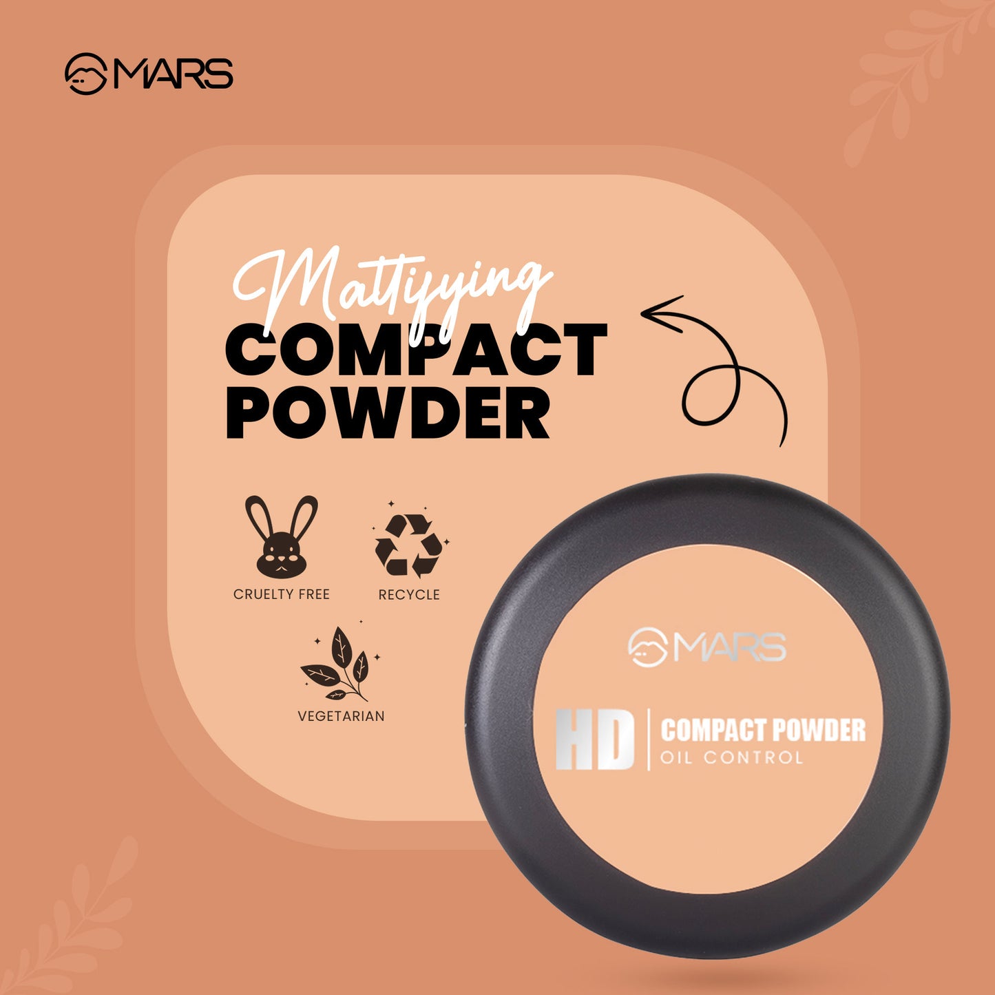 MARS Cosmetics HD Mattifying Compact Powder - 03-Butter Scotch - Distacart