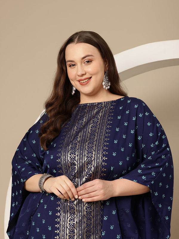 Sztori Plus Size Floral Printed Flared Sleeves Floral Kaftan Kurta - Distacart