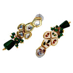 Thumbnail for Tehzeeb Creations Meenakari Gold-Polished pentagon shape Uncut Kundan Necklace Set - Distacart