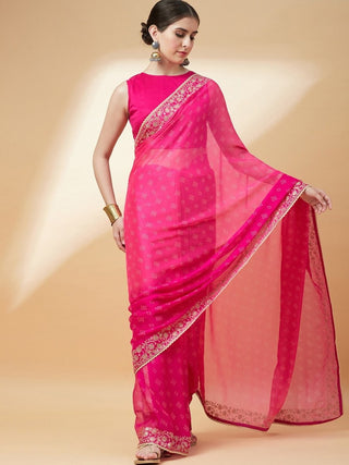 Anouk Printed Bandhani Saree - Distacart