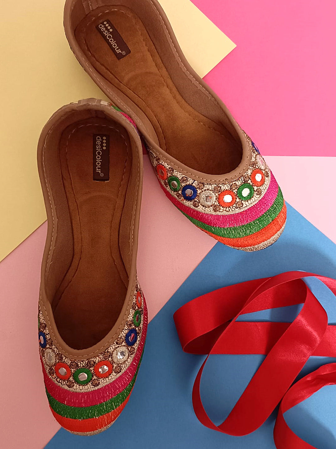 Desi Colour Women Indian Ethnic Footwear-Mirror Archie - Distacart