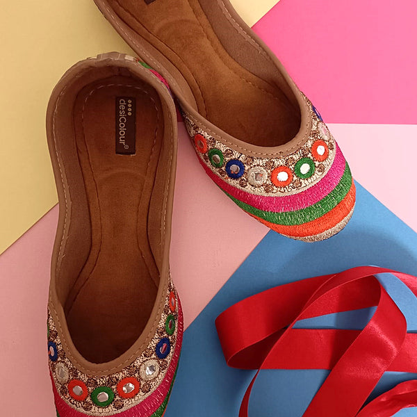 Desi Colour Women Indian Ethnic Footwear-Mirror Archie - Distacart