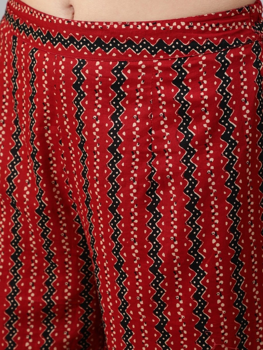 Aks Ethnic Motifs Yoke Design Pure Cotton Kurta And Trousers - Distacart