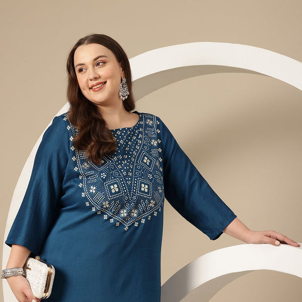 Sztori Plus Size Geometric Printed Kurta - Distacart
