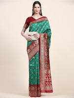 Thumbnail for Vedant Vastram Patola Design KanchiPuram Silk Saree For Women - Green - Distacart