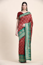 Thumbnail for Vedant Vastram Patola Design KanchiPuram Silk Saree For Women - Maroon - Distacart